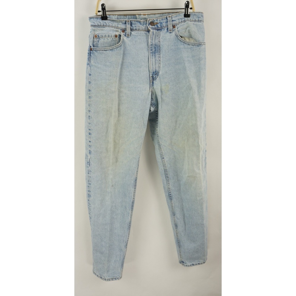 Vintage 90s Levi's USA 550 Relaxed Tapered Leg Jeans Mens 34 x 34 Light Blue Y2K